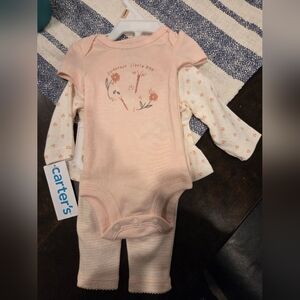 Carter's Peach Floral Long Sleeve Bodysuit